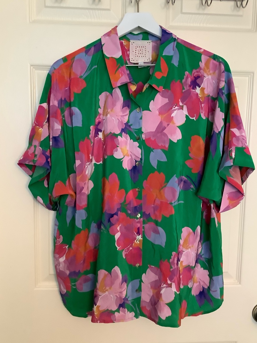 JOHNNY WAS Nadine Silk Shirt Size L - Picture 3 of 6